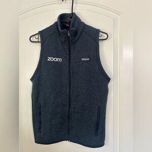 Patagonia Women's Better Sweater Blue Knit Zip Up Vest Zoom Logo size Medium